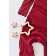 Salopeta cu maneca lunga si panataloni lungi din bumbac organic si modal - Rosu (Marime: 9-12 luni) JEMBC-CSYM11410-9
