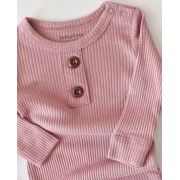 Salopeta cu maneca lunga si panataloni lungi din bumbac organic si modal - Roz (Marime: 12-18 Luni) JEMBC-CSYM11411-12