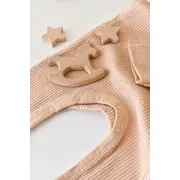 Salopeta cu maneca lunga si panataloni lungi din bumbac organic si modal - Somon (Marime: 9-12 luni) JEMBC-CSYM11412-9