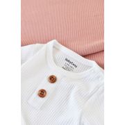 Set bluzita cu maneca lunga si panataloni lungi din bumbac organic si modal - Alb (Marime: 18-24 Luni) JEMBC-CSYM11511-18