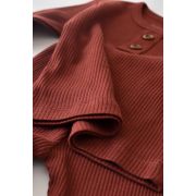 Set bluzita cu maneca lunga si panataloni lungi din bumbac organic si modal - Caramiziu (Marime: 12-18 Luni) JEMBC-CSYM11501-12