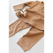 Set bluzita cu maneca lunga si panataloni lungi din bumbac organic si modal - Maro (Marime: 6-9 luni) JEMBC-CSYM11506-6