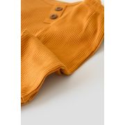 Set bluzita cu maneca lunga si panataloni lungi din bumbac organic si modal - Mustar (Marime: 3-6 Luni) JEMBC-CSYM11500-3