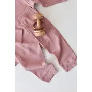 Set bluzita cu maneca lunga si panataloni lungi din bumbac organic si modal - Roz (Marime: 3-6 Luni) JEMBC-CSYM11503-3