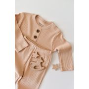Set bluzita cu maneca lunga si panataloni lungi din bumbac organic si modal - Somon (Marime: 18-24 Luni) JEMBC-CSYM11504-18