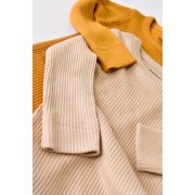 Set de 2 body-uri cu maneca lunga din bumbac organic si modal - Mustar/Somon (Marime: 3-6 Luni) JEMBC-CSYM11304-3