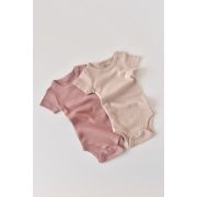 Set de 2 body-uri cu maneca scurta din bumbac organic si modal - Roz/Blush (Marime: 18-24 Luni) JEMBC-CSYM11207-18