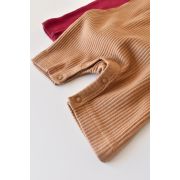 Set de 2 salopetele cu maneca scurta din bumbac organic si modal - Rosu/ Maro (Marime: 12-18 Luni) JEMBC-CSYM1106-12