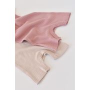 Set de 2 salopetele cu maneca scurta din bumbac organic si modal - Roz/ Blush (Marime: 3-6 Luni) JEMBC-CSYM11407-3