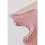 Set de 2 salopetele cu maneca scurta din bumbac organic si modal - Roz/ Blush (Marime: 6-9 luni) JEMBC-CSYM11407-6