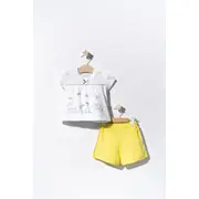 Compleu 2 piese cu pisicute pentru bebelusi, Tongs baby (Culoare: Galben, Marime: 12-18 Luni) JEMtgs_2553_5