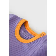 Set 2 body-uri Ribana Bebe Unisex din bumbac organic si 5%elastan - Galben/Mov (Marime: 6-9 luni) JEMBC-CSYR4202-6