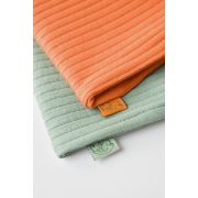 Set 2 body-uri fara maneci Ribana Bebe Unisex din bumbac organic si 5%elastan - Portocaliu/Verde (Marime: 3-6 Luni) JEMBC-CSYR4100-3