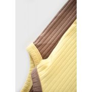 Set 2 body-uri fara maneci Ribana Bebe Unisex din bumbac organic si 5%elastan - Vanilie/Maro (Marime: 18-24 Luni) JEMBC-CSYR4103-18
