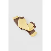 Set 2 pantaloni Ribana Bebe Unisex din bumbac organic si 5%elastan - Vanilie/Maro (Marime: 3-6 Luni) JEMBC-CSYR4003-3