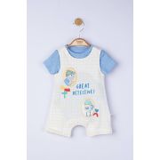 Set salopeta cu tricou Great detectives pentru bebelusi, Tongs baby (Culoare: Albastru, Marime: 9-12 luni) JEMtgs_4099_3