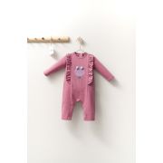 Salopeta cu volanase pentru bebelusi Monster, Tongs baby (Marime: 6-9 luni, Culoare: Corai) JEMtgs_4411_6