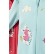 Salopeta pentru bebelusi Scufita rosie, Tongs baby (Marime: 3-6 Luni, Culoare: Turcoaz) JEMtgs_4361_2