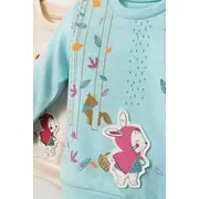 Set de 2 piese de trening Scufita rosie pentru bebelusi, Tongs baby (Culoare: Turcoaz, Marime: 6-9 luni) JEMtgs_4362_3