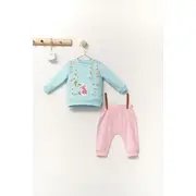 Set de 2 piese de trening Scufita rosie pentru bebelusi, Tongs baby (Culoare: Turcoaz, Marime: 9-12 luni) JEMtgs_4362_4