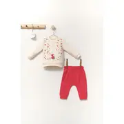 Set de 2 piese de trening Scufita rosie pentru bebelusi, Tongs baby (Culoare: Turcoaz, Marime: 9-12 luni) JEMtgs_4362_4