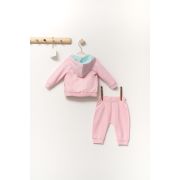 Set de 3 piese de trening Scufita rosie pentru bebelusi, Tongs baby (Marime: 6-9 luni, Culoare: Corai) JEMtgs_4364_7