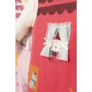 Set salopeta cu bluzita Scufita rosie pentru bebelusi, Tongs baby (Culoare: Roz, Marime: 6-9 luni) JEMtgs_4366_2