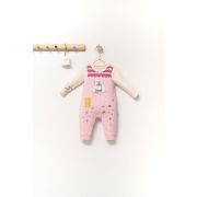 Set salopeta cu bluzita Scufita rosie pentru bebelusi, Tongs baby (Culoare: Roz, Marime: 9-12 luni) JEMtgs_4366_3