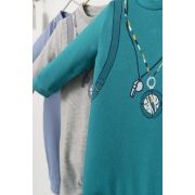 Set salopeta cu caciulita cu urechiuse pentru bebelusi Ursulet, Tongs baby (Marime: 3-6 Luni, Culoare: Turcoaz) JEMtgs_4350_8