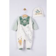 Set salopeta cu caciulita si baveta pentru bebelusi Broscuta, Tongs baby (Culoare: Galben, Marime: 6-9 luni) JEMtgs_4060_6