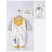 Set salopeta cu caciulita si baveta pentru bebelusi Broscuta, Tongs baby (Culoare: Verde, Marime: 6-9 luni) JEMtgs_4060_3