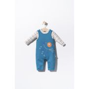 Set salopeta cu catelusi si bluzita pentru bebelusi, Tongs baby (Culoare: Albastru, Marime: 9-12 luni) JEMtgs_2907_3