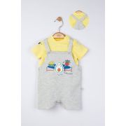 Set salopeta cu tricou de vara pentru bebelusi Marathon, Tongs baby (Culoare: Gri, Marime: 6-9 luni) JEMtgs_4314_2
