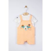Set salopeta cu tricou de vara pentru bebelusi Marathon, Tongs baby (Culoare: Somon, Marime: 6-9 luni) JEMtgs_4314_5