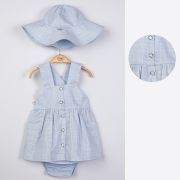 Compleu 2 piese cu palarie pentru fetite, Tongs baby (Culoare: Albastru, Marime: 24-36 luni) JEMtgs_4111_5