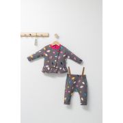 Set 2 piese cu bluzita cu volan si pantalonasi pentru fetite Colorful autum, Tongs baby (Culoare: Albastru, Marime: 18-24 Luni) JEMtgs_4435_2