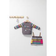 Set 2 piese cu bluzita si fustita pentru fetite Colorful autum, Tongs baby (Culoare: Albastru, Marime: 6-9 luni) JEMtgs_4433_3