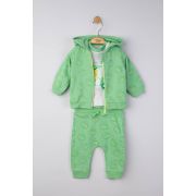 Set 3 piese: pantaloni, tricou si hanorac pentru bebelusi, Tongs baby (Marime: 9-12 luni, Culoare: Corai) JEMtgs_4128_9