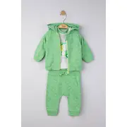 Set 3 piese: pantaloni, tricou si hanorac pentru bebelusi, Tongs baby (Marime: 9-12 luni, Culoare: Corai) JEMtgs_4128_9
