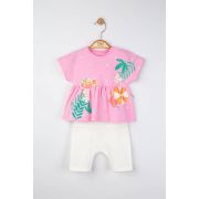 Set tricou de vara cu pantalonasi pentru fetite, Tongs baby (Culoare: Roz, Marime: 9-12 luni) JEMtgs_4162_4