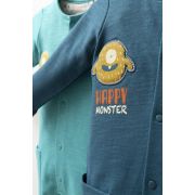 Salopeta cu buzunare pentru bebelusi Monster, Tongs baby (Marime: 3-6 Luni, Culoare: Bleumarin) JEMtgs_4401-5