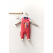 Salopeta pentru bebelusi cu botosei Monster, Tongs baby (Culoare: Portocaliu, Marime: 6-9 luni) JEMtgs_4400-3