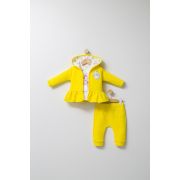 Set 3 piese: pantaloni, bluzita si hainuta cu gluga eleganta pentru bebelusi Crazy Penguins, Tongs baby (Culoare: Galben, Marime: 24-36 luni) JEMtgs_4534-10