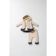 Set 3 piese: pantaloni, bluzita si hainuta cu gluga eleganta pentru bebelusi Fun Penguin, Tongs baby (Culoare: Ecru, Marime: 24-36 luni) JEMtgs_4566-10