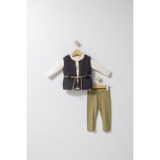 Set 3 piese: pantaloni, bluzita si vestuta eleganta pentru bebelusi Fun Penguin, Tongs baby (Culoare: Gri, Marime: 6-9 luni) JEMtgs_4565-5