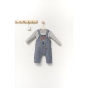 Set cu salopeta si bluzita pentru bebelusi Monster, Tongs baby (Culoare: Gri, Marime: 3-6 Luni) JEMtgs_4408-1