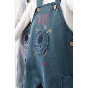 Set cu salopeta si bluzita pentru bebelusi Monster, Tongs baby (Culoare: Gri, Marime: 3-6 Luni) JEMtgs_4408-1