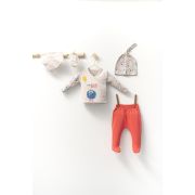 Set de 5 piese pentru nou nascut baietei Monster, Tongs baby (Culoare: Corai) JEMtgs_4407-2