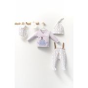 Set de 5 piese pentru nou nascut fetite Monster, Tongs baby (Culoare: Mov) JEMtgs_4415-1