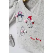 Set de iarna de 5 piese pentru nou nascut Crazy Penguins, Tongs baby (Culoare: Galben) JEMtgs_4535-2